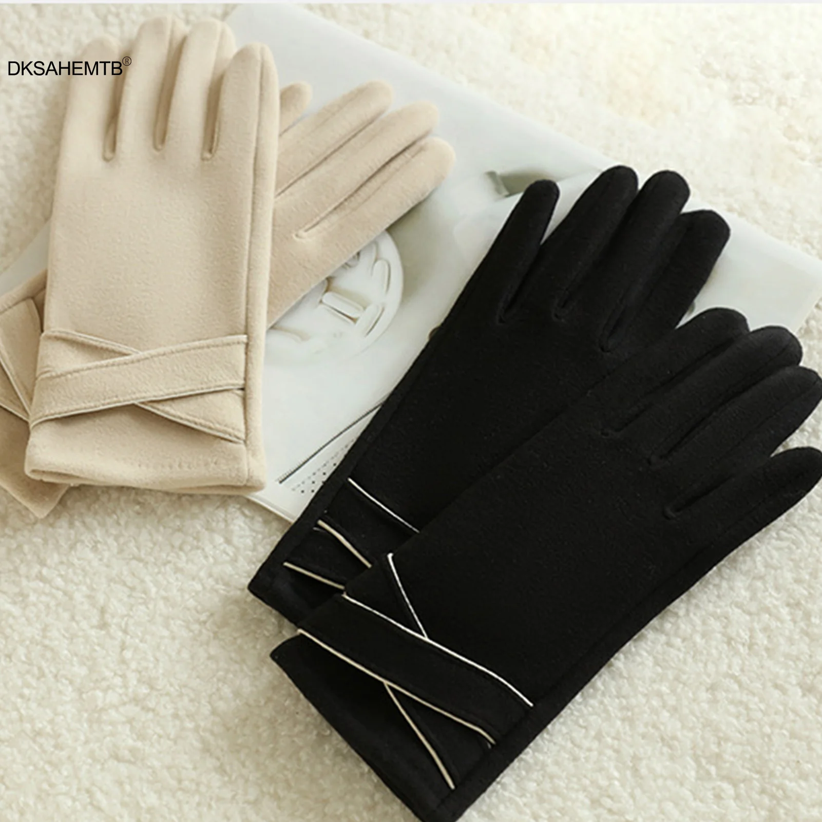 Guantes cálidos para ciclismo de invierno, guantes elegantes de imitación de Cachemira con dedos completos para conducción al aire libre, guantes cálidos para viajes en bicicleta 2025 - imagen 5