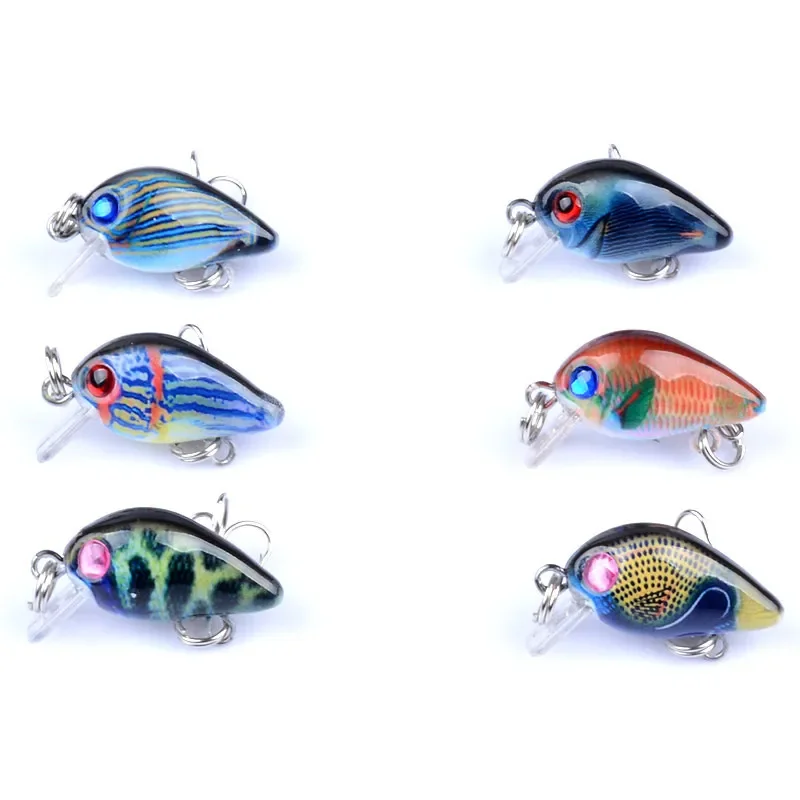 Señuelos de Pesca biónicos Mini Minnow, cebo duro Artificial, ojos 3D, Wobblers, Topwater, Crankbait, gancho, perca, aparejos de carpa, 30mm - imagen 5