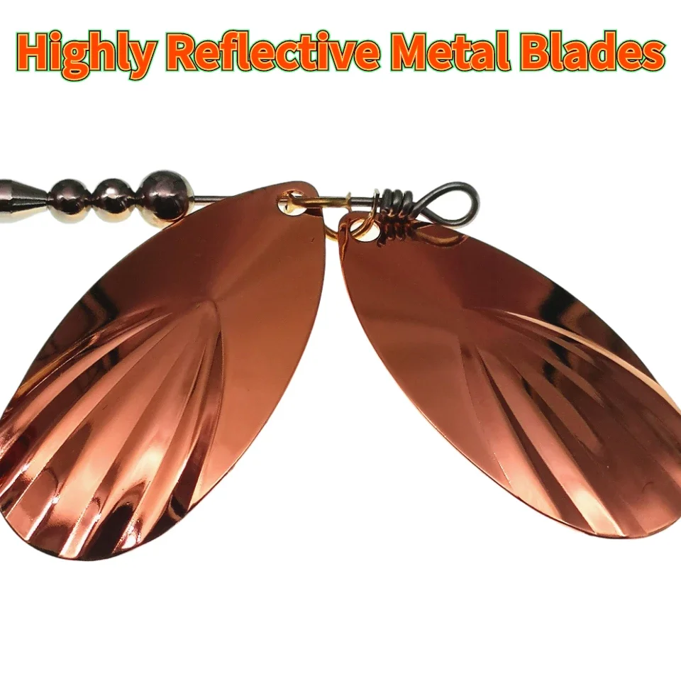 MUKUN-señuelo de pesca giratorio de goma, cebo de lentejuelas, cabeza de plantilla, cucharas de Metal, 22cm, 45g - imagen 5