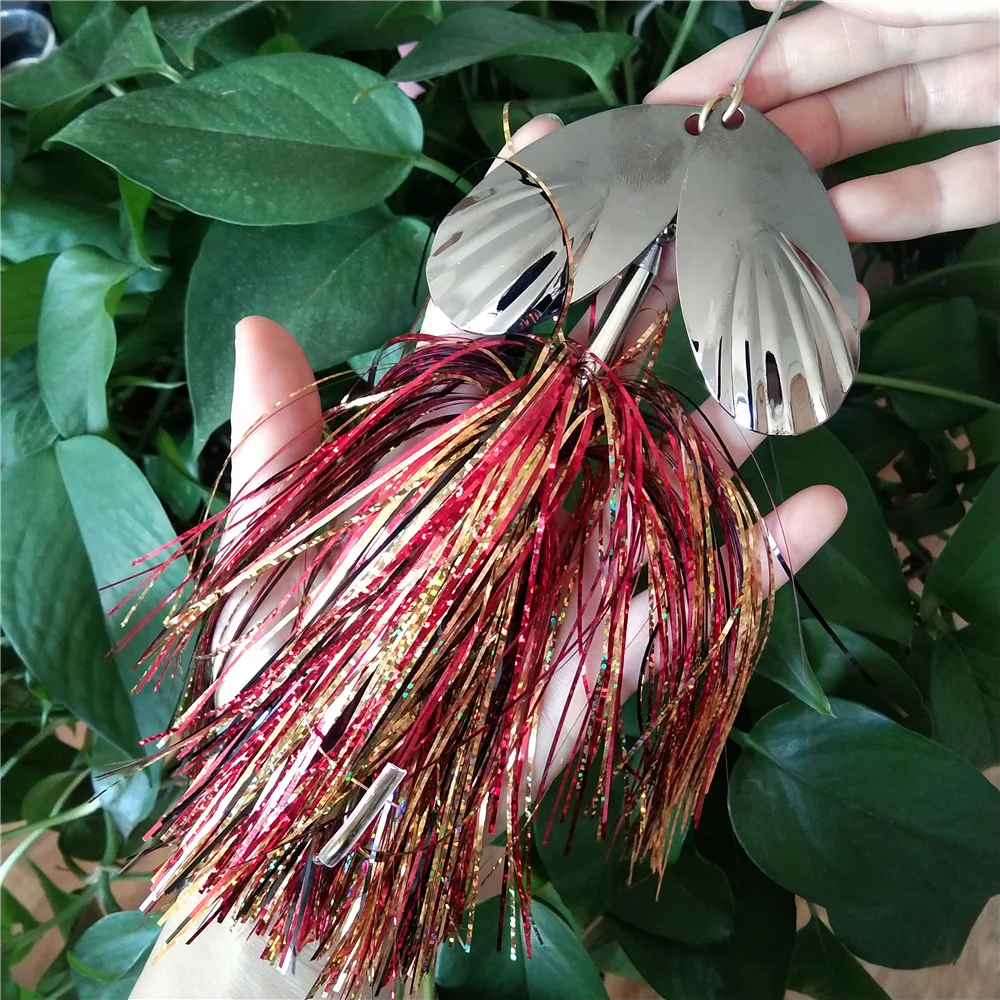 Buzzbait Jig Head con faldón de silicona artesanal y ojos 3D - imagen 5
