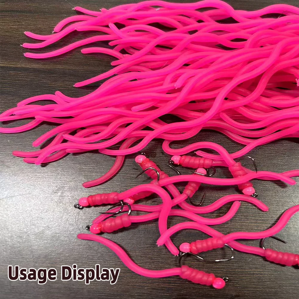 Wifreo, 1 unidad = 30 hebras, Material de atado de moscas de gusano de Squirmy para plantilla de gusano de San Juan, señuelo suave de gusano de Squirmy, Señuelos de pesca de lubina y trucha - imagen 5