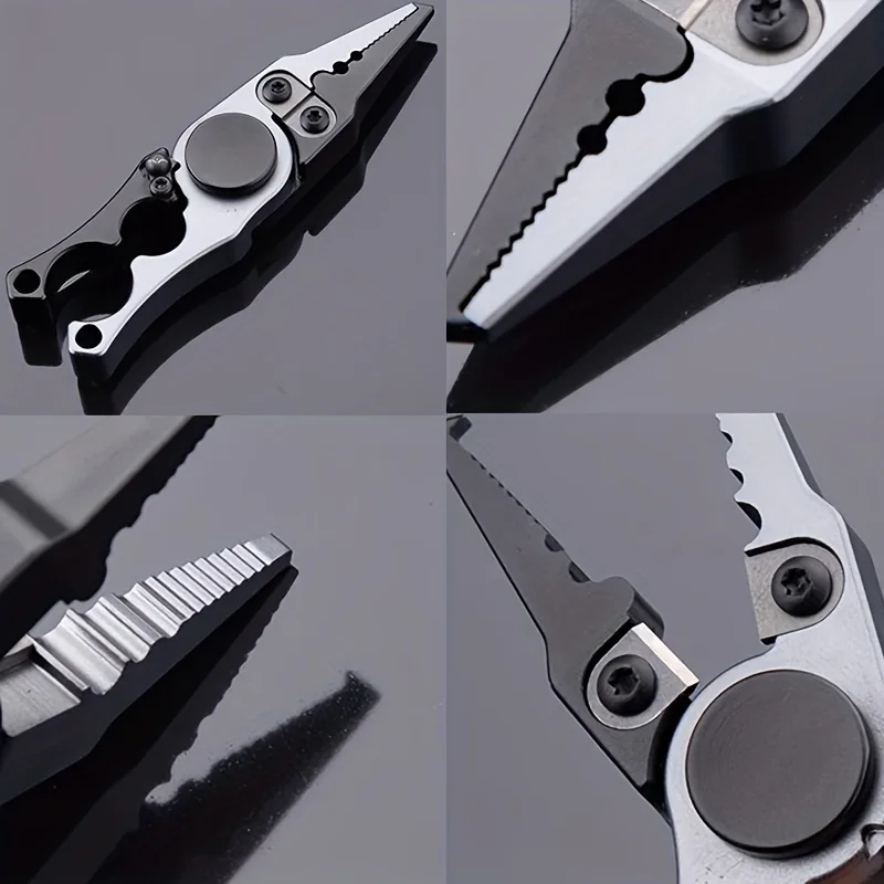 Alicates de pesca duraderos de aleación de aluminio, herramienta de pesca con giroscopio y hoja de acero de tungsteno, fácil de atrapar, 1 piezas - imagen 4