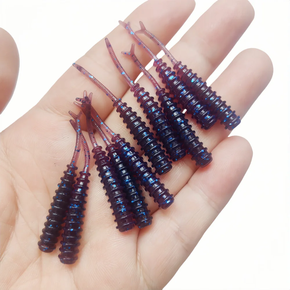 MUKUN 10 Uds PVC Mini Ajing silicona suave señuelos 0,5g 45mm pesca en roca Swimbait Wobblers cebo Artificial aparejos de pesca