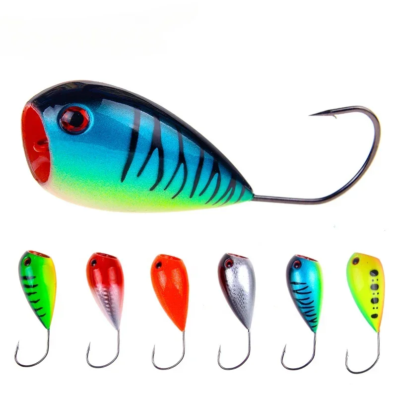 ALASICKA, 1 unidad, 8cm, 12,9g, huevo croata, Popper, señuelo de pesca, Crankbaits, Wobblers flotantes, cebo duro Artificial, pescado con anzuelos individuales - imagen 2