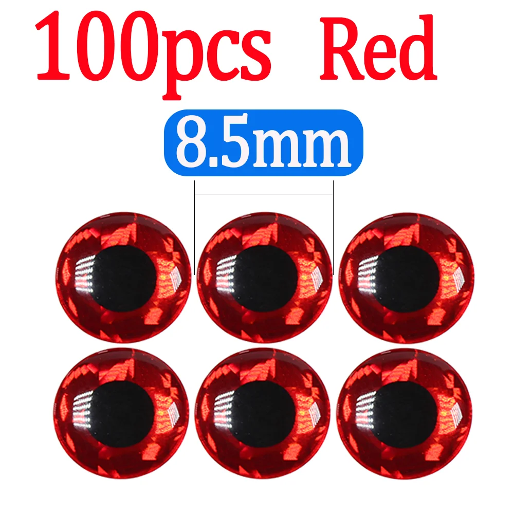 100pcs Red 8.5mm