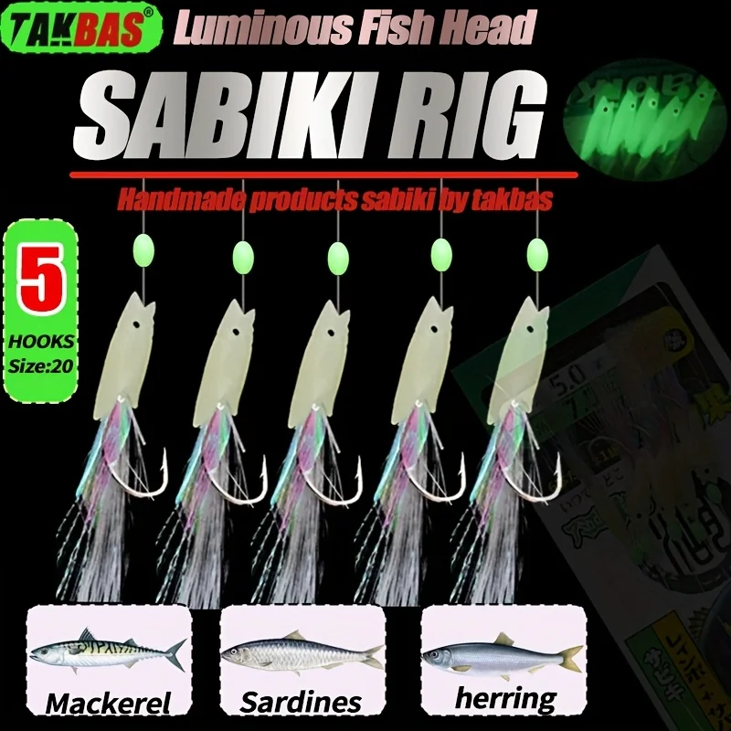 Anzuelos Sabiki Luminosos Takbas – Cabeza de Pez para Mar y Río