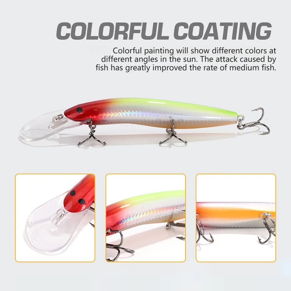 WALK FISH 1 unidad 120mm 24g Mino de doble lengua sumergible cebo duro de largo alcance tablero de lengua larga señuelo cebo simulado cebo pargo - imagen 5