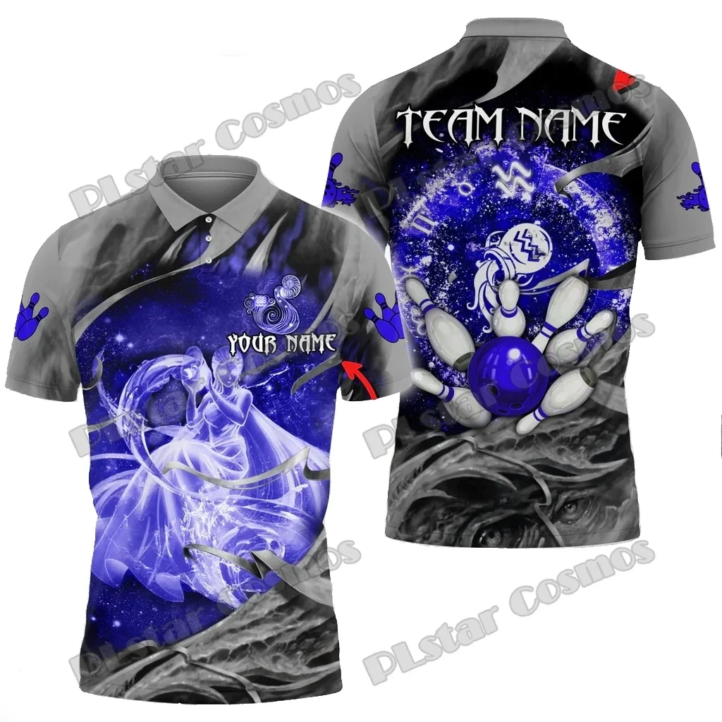 Camisas Polo para hombre con estampado 3D de nombre personalizado Multicolor de bolos y alfileres de calavera de azúcar, Polo Premium Unisex informal de verano PLP59 - imagen 5