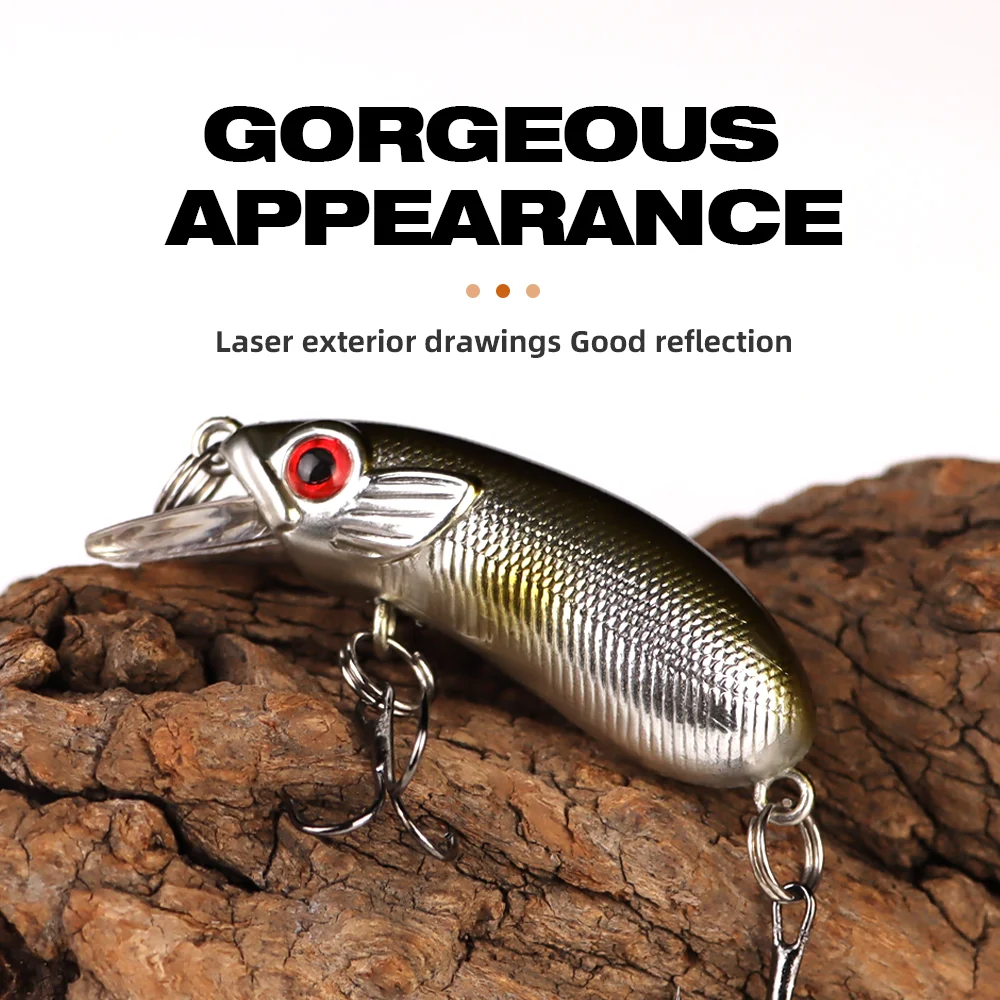 THORFORCE-señuelo de pesca Crankbait Minnow, 50MM, 6,5G, Wobblers, cebo duro Artificial flotante, señuelo de lubina de mar, aparejos de pesca de plástico - imagen 5