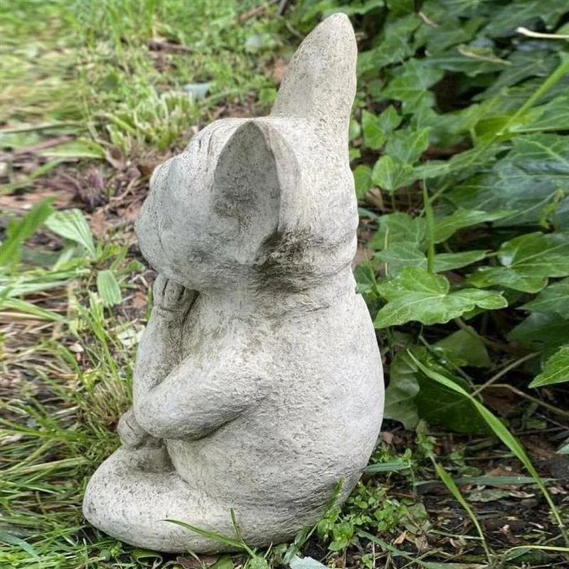 Estatua de resina para perro, meditación, Pose de Yoga, adornos, oración impermeable, Zen, Bulldog Francés, escultura, artesanía, decoración de jardín - imagen 4