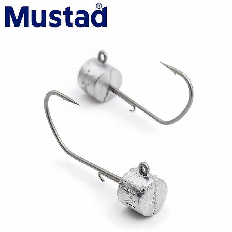 Nuevo 2024 Mustad gancho de cabeza de plomo negro Pit pesca salvaje gancho de cabeza de seta flotante gancho de camarón Anti colgante gancho de perca inferior - imagen 2