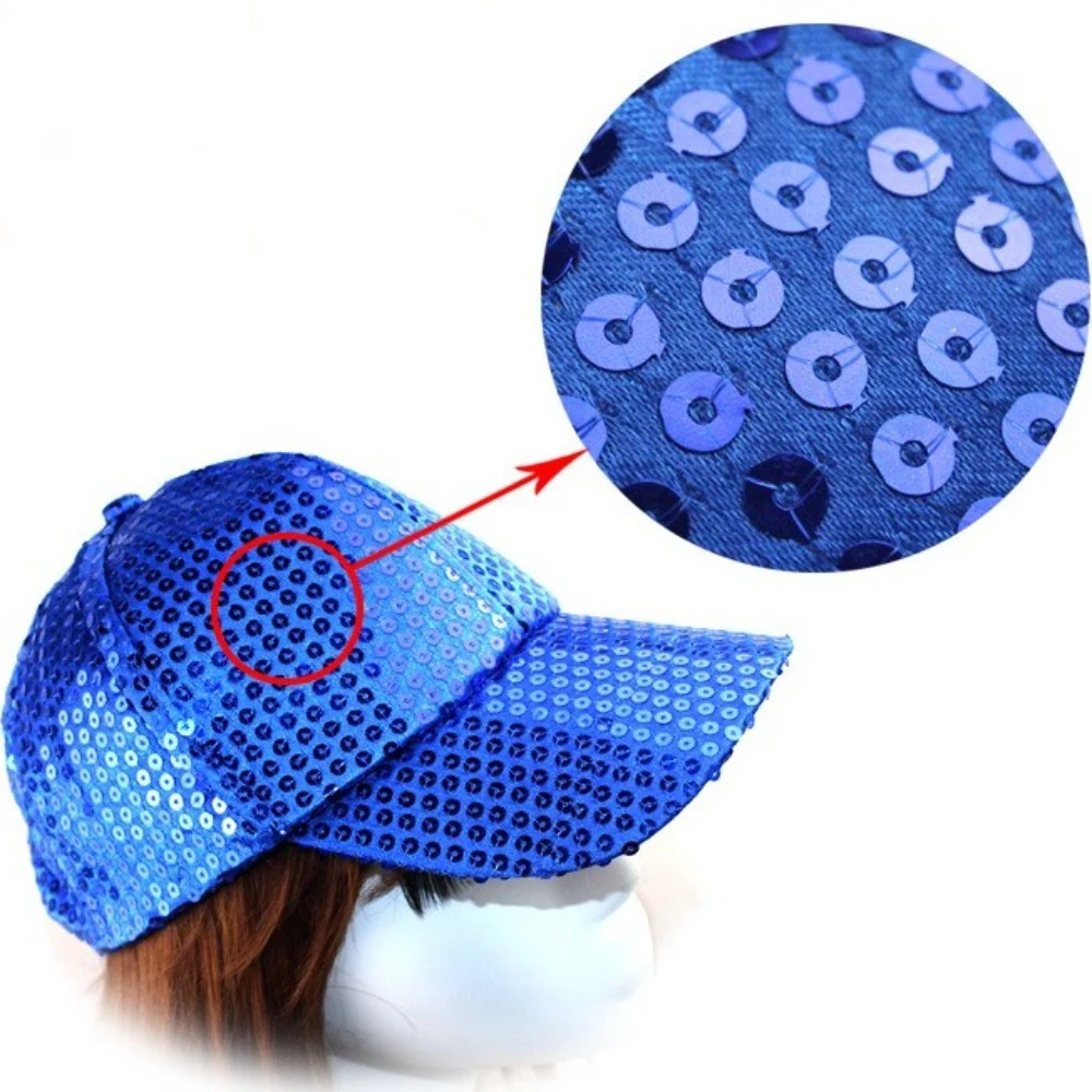 Nueva gorra de béisbol con lentejuelas, vestido de fiesta brillante, gorra con visera, Cosplay, Punk, Hip Hop, sombrero para el sol, fiesta - imagen 4