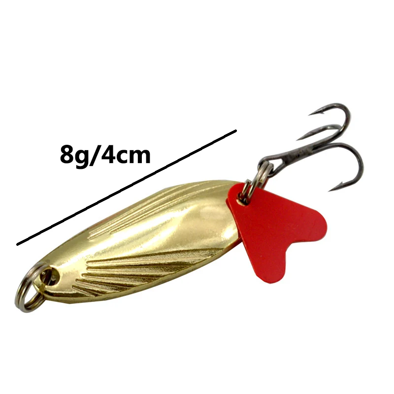 Señuelo giratorio de Metal de 1,5g-10g, cuchara de pesca dorada/plateada, señuelo giratorio de lentejuelas, anzuelos triples, aparejos de pesca, cebo duro A576 - imagen 2