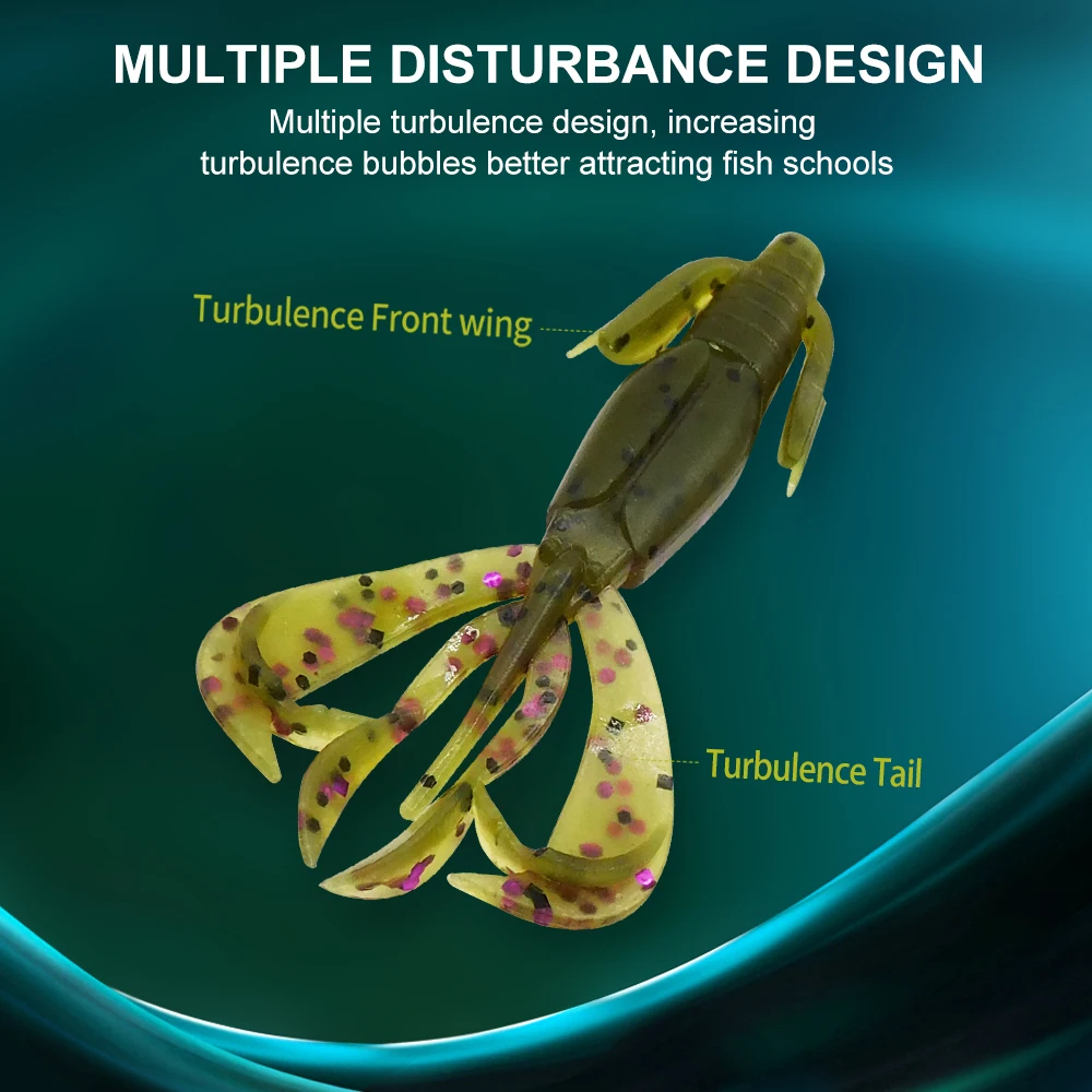 Señuelo de oruga KESFISHIN Crazy Flapper 75mm 4g cebo de silicona señuelo de plástico cebo de silicona artificial - imagen 3