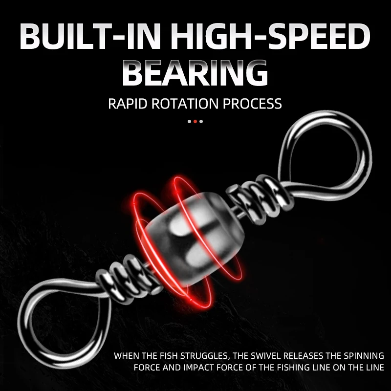 100 Uds conector de pesca barril giratorio de acero al carbono conector de anzuelos de mar para pesca en el mar accesorios de conector Luer - imagen 4