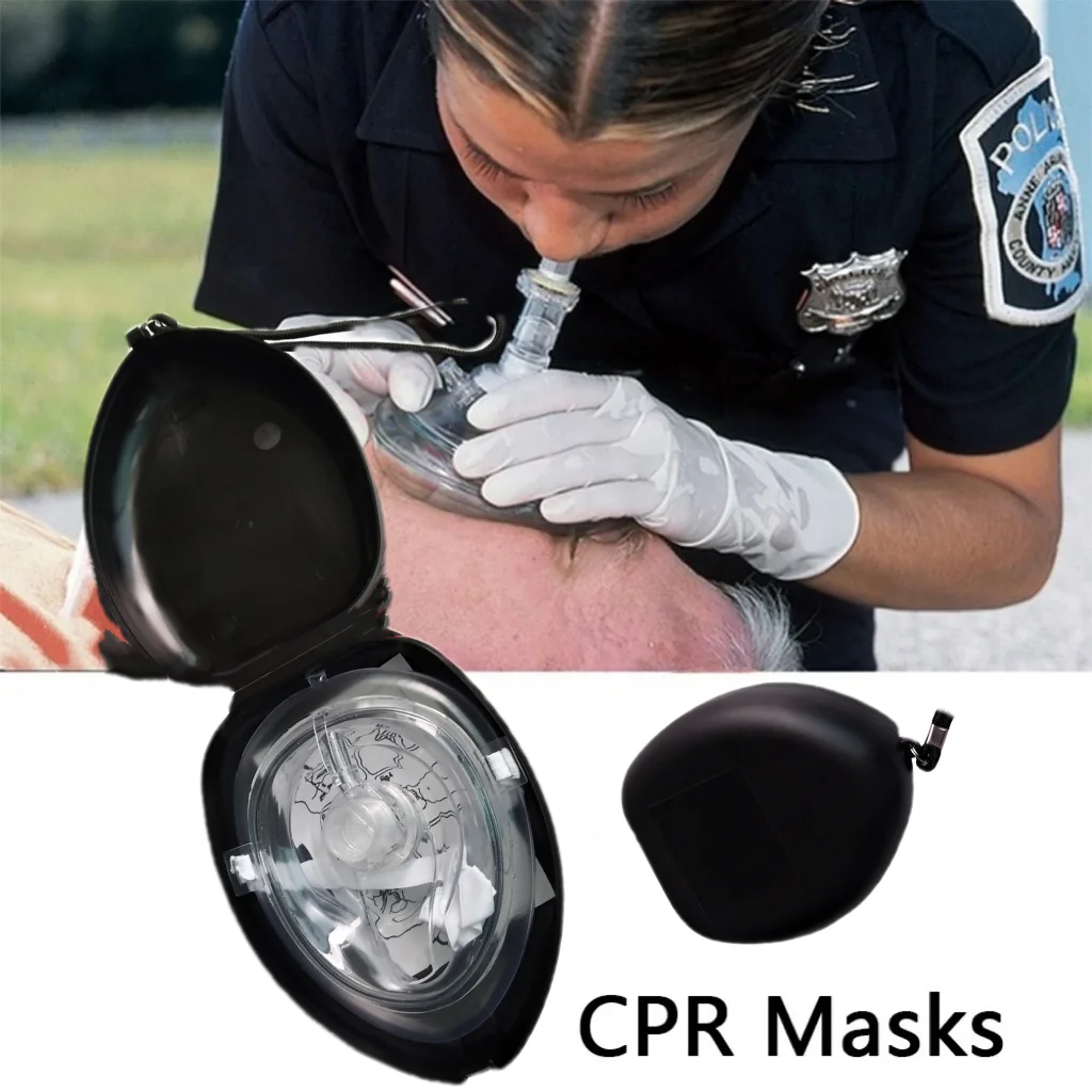 Mascarilla de respiración CPR de primeros auxilios profesional, 1-10 Uds., protege los rescatistas, respiración Artificial, reutilizable con herramientas de válvula unidireccional - imagen 2