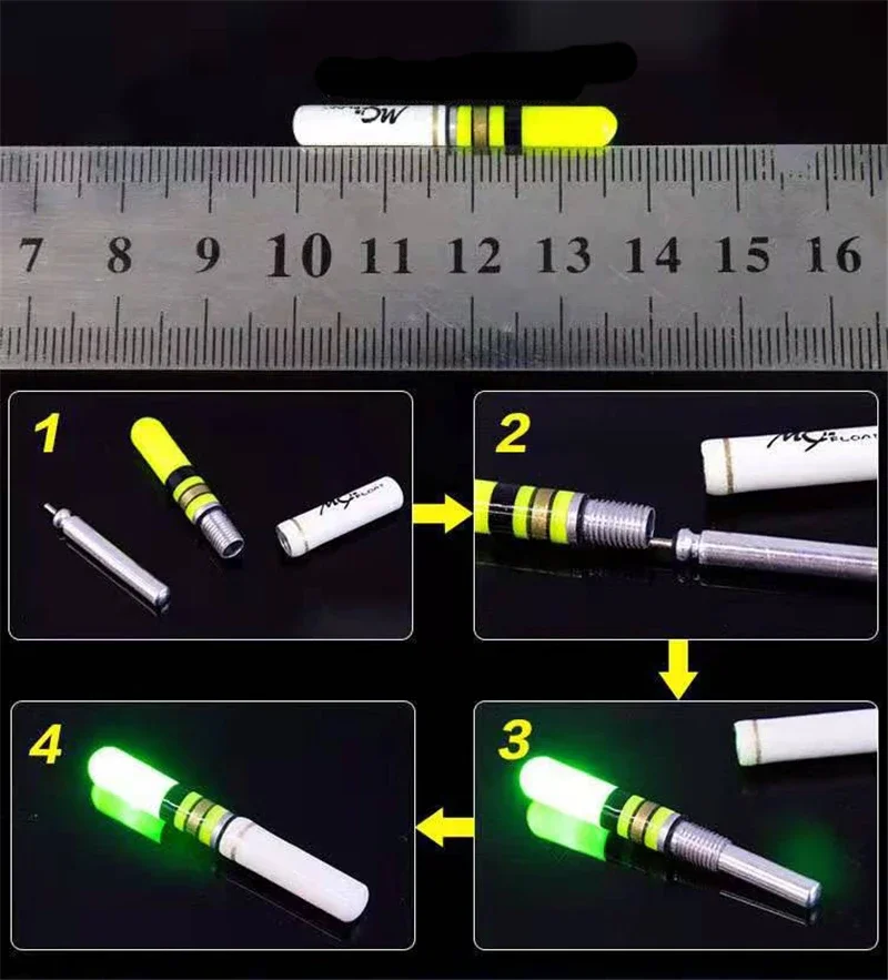 Flotador de pesca nocturna, luz LED trasera, electrónica, luminosa, adecuada para pesca nocturna, 2 piezas - imagen 4