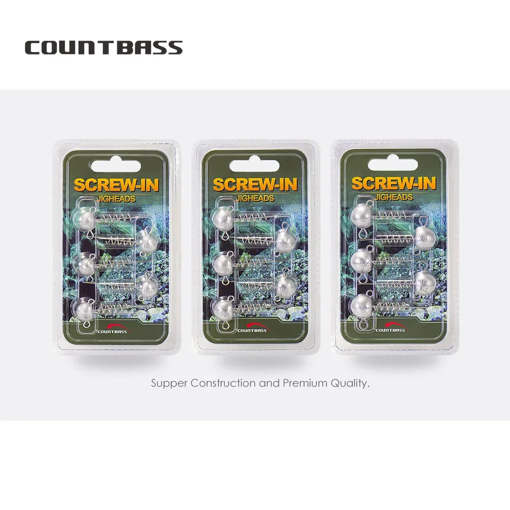 COUNTBASS 5 uds bloqueo de tornillo en cabezales 4g 6g 10g 15g 20g peso de plomo de pesca para señuelos de plástico blando Lucio gusanos sábalo - imagen 2