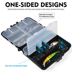 Caja de aparejos de pesca, estuche portátil, ganchos, señuelos, cebos, caja de almacenamiento, contenedores para almacenar giratorios, anzuelos, plomo, 12 compartimentos