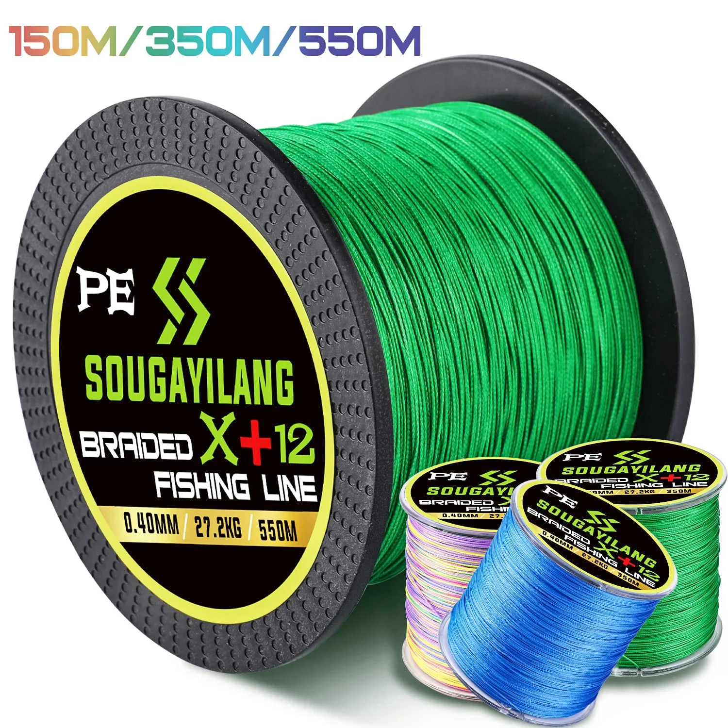 Sougayilang-sedal de pesca de 12 hebras/8 hebras/4 hebras, 550M, 350M, 150M, multifilamento de PE trenzado, agua salada - imagen 3