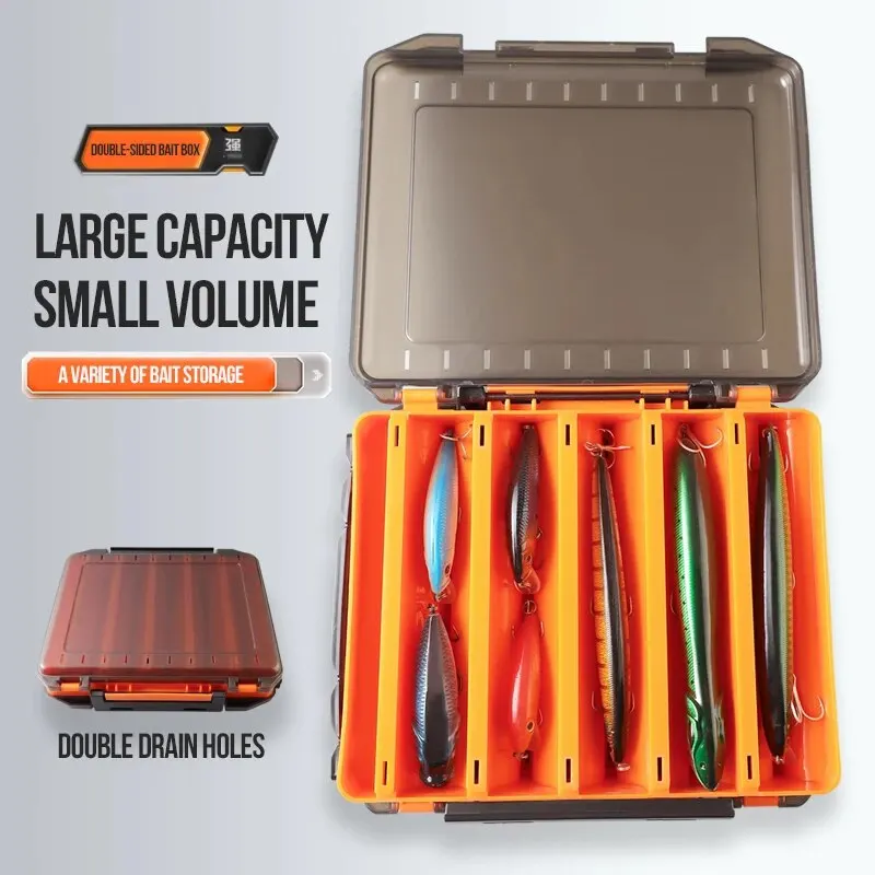 TAIYU caja de aparejos de pesca grande de doble cara, 10 compartimentos, almacenamiento de cebos grandes, señuelo de Pesca de Mar, caja de pesca de alta calidad - imagen 3