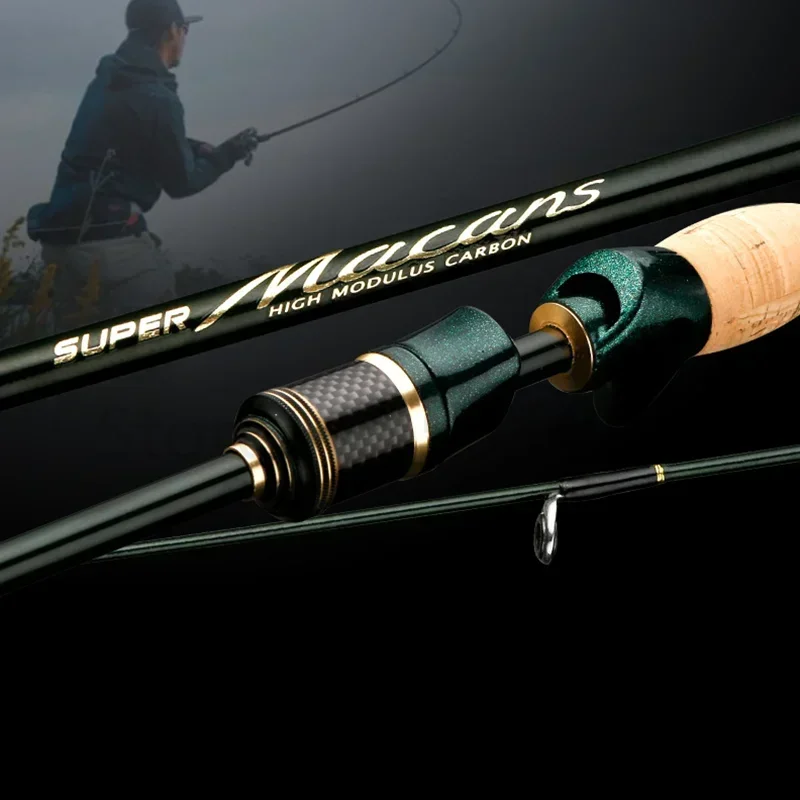 Caña de pescar giratoria de 1,8-2,4 m, anillo guía K 40T X carbono L.W 4-21g M, caña de pescar de potencia, 4 piezas, caña de viaje ultraligera de 55cm - imagen 2