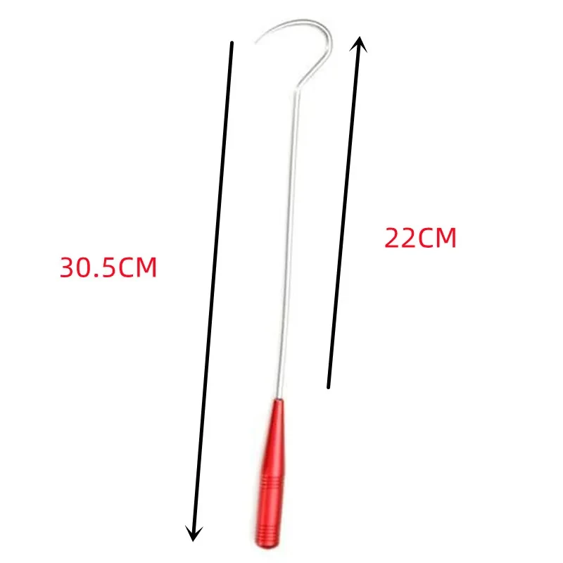 Anzuelo de pesca en hielo de acero inoxidable con mango de aleación de aluminio, adecuado para peces ligeros, pesca activa en hielo, 30,5 CM - imagen 4