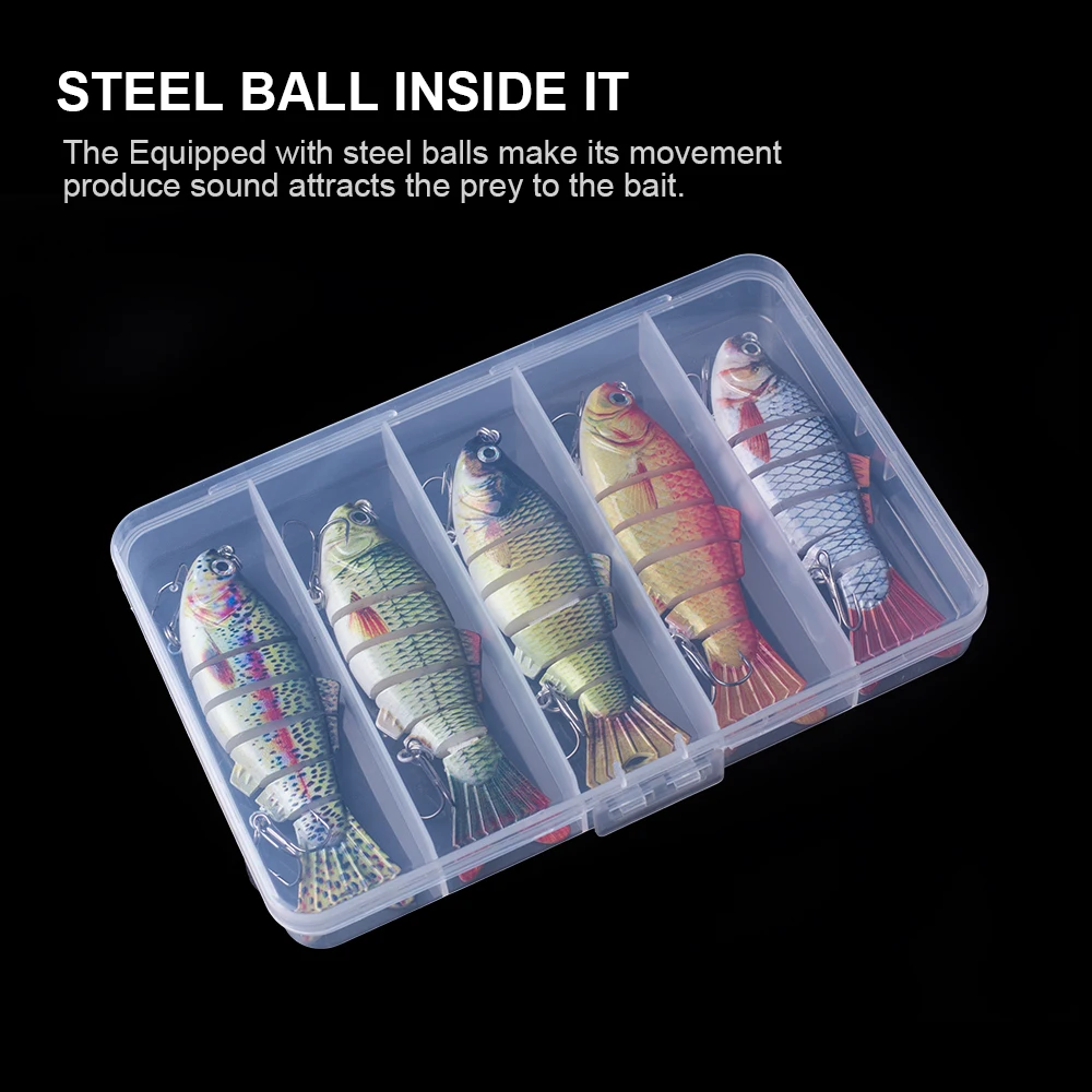 Hanlin 5 unids/set multiarticulado 10cm 16,5g Wobbler hundido Crankbaits Señuelos de Pesca cebos artificiales Swimbait duro Wobblers aparejos - imagen 4