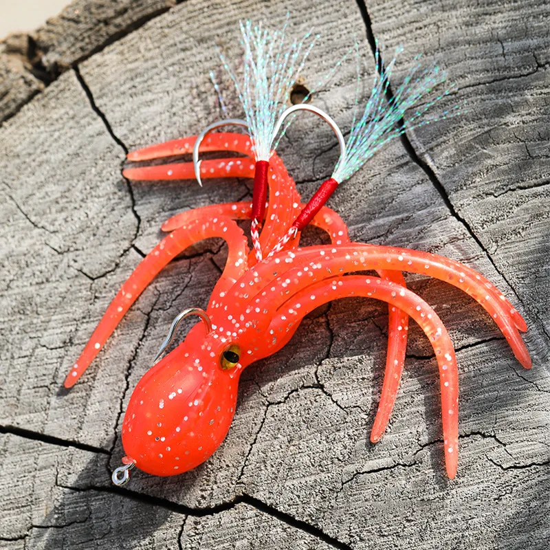 Señuelo de pesca de pulpo artificial, peso de plomo, construcción en ganchos dobles, 11cm, 22g, Jigbait de pesca en barco, señuelos artificiales, 1 pieza en oferta - imagen 2
