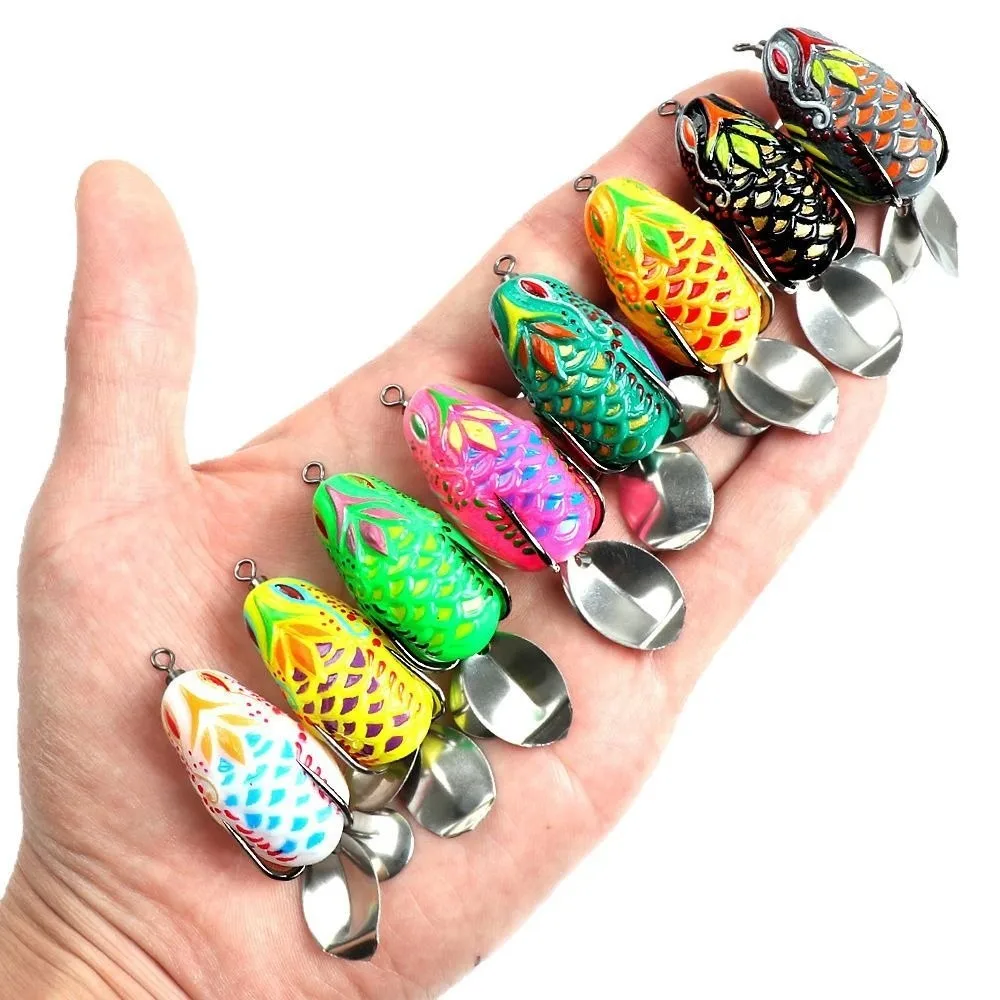 Señuelo de pesca de 3,5 cm, cuchara de Metal, 5,7g, Mini señuelo suave, Material suave, diseño Wobbler, señuelo de rana suave, pesca en agua dulce - imagen 3