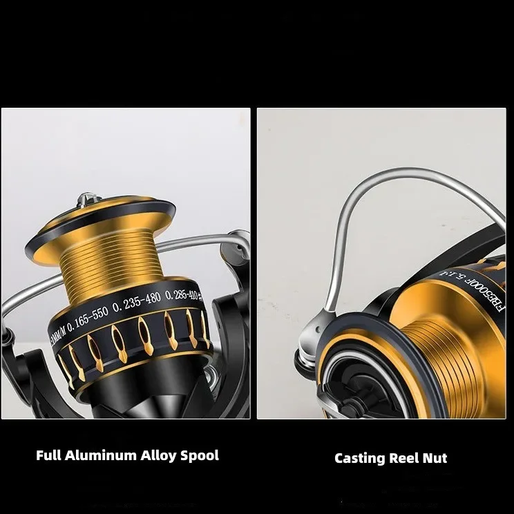 Carrete de pesca de atún fuerte de Metal Mavllos KUAFU, diseño anticorrosión, potencia de arrastre, relación de velocidad de 20kg, 5,7:1, carrete de pesca de atún fuerte - imagen 5