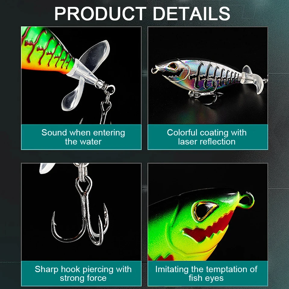 WALK FISH-señuelo de pesca Artificial, 1 piezas, Popper, 6,5g, 12,3g, Topwater, Plopper duro, cola giratoria suave, aparejos - imagen 3