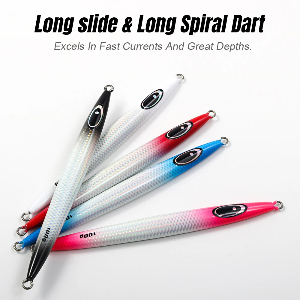 JIGGING PRO 100g 150g 200g 250g 300g 400g plantilla de Metal de aguas profundas señuelo de Jigging Vertical de tono alto plantillas de cuerpo completamente luminosas - imagen 4