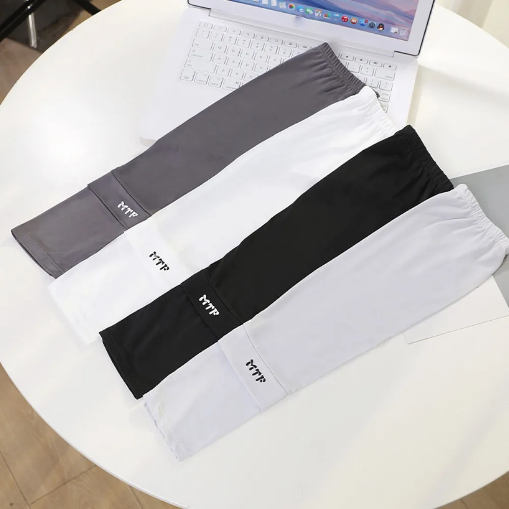 Protección de brazo transpirable, mangas largas de seda de hielo, cubiertas de brazo de protección solar holgadas a cuadros, guantes de ciclismo elásticos finos de verano - imagen 2