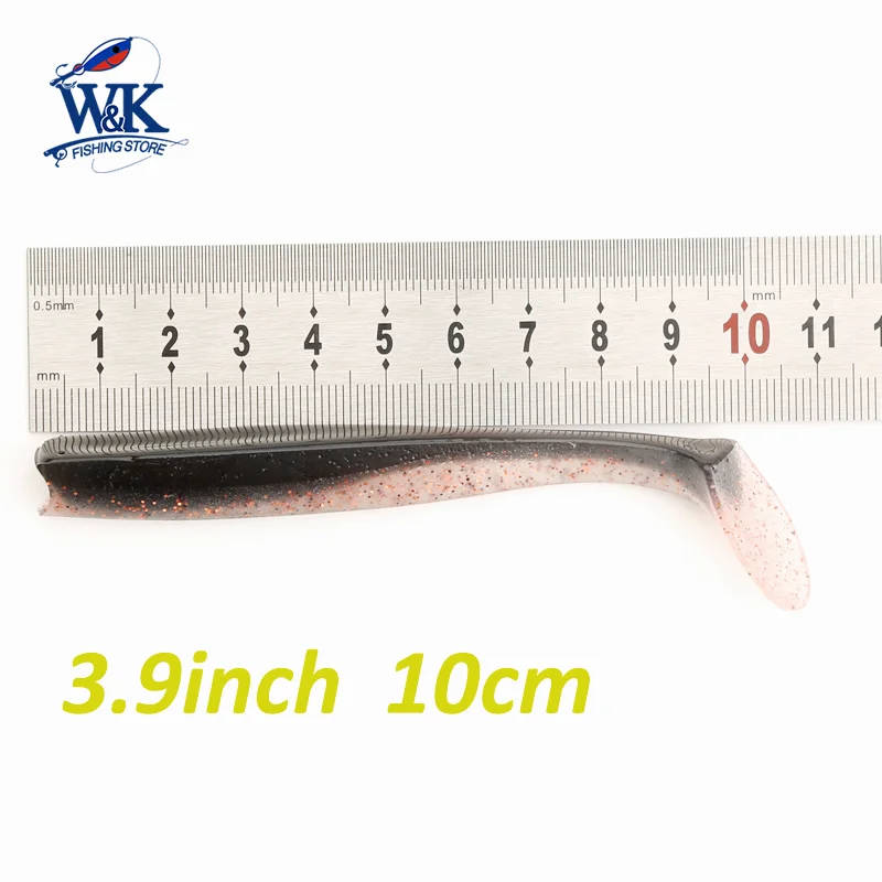 Cebo blando de 5 piezas y 10cm para pesca de agua dulce, señuelo de cola de paleta grande para Lucio, Zander, Anguila, Swimbait, señuelo suave colorido - imagen 3