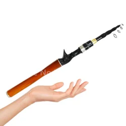 Caña spinning ultraligera fibra carbono – Acción rápida mango madera