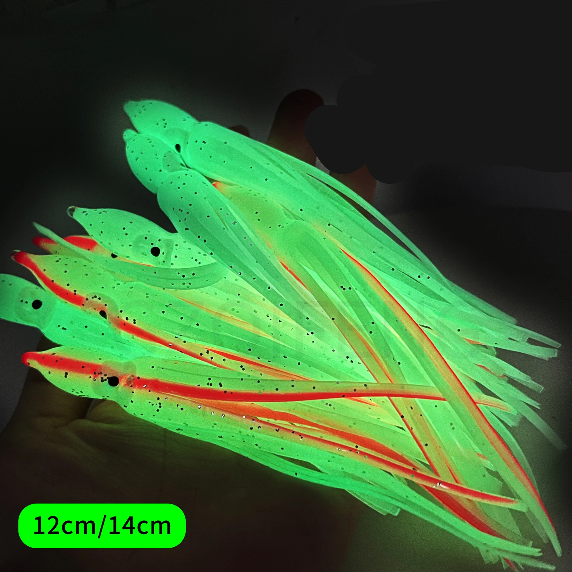 ZYZ señuelo de pesca suave, cebo luminoso de pulpo, faldas, mar, calamar, Fakebait, barco, aparejos de señuelo de atún, 12/14CM - imagen 3