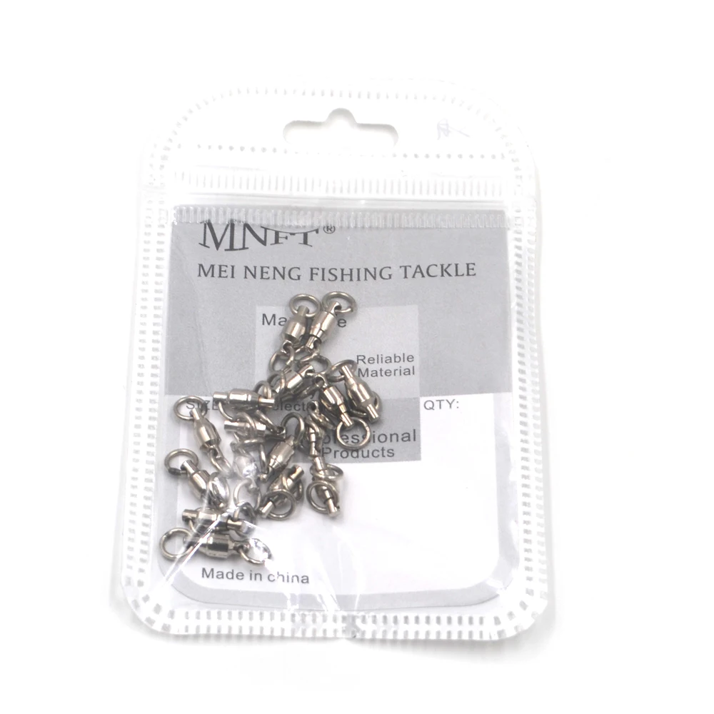 MNFT 100 unids/lote rodamiento de bolas pesca giratorio anillos sólidos conectores accesorios de aparejos de pesca de acero inoxidable - imagen 5
