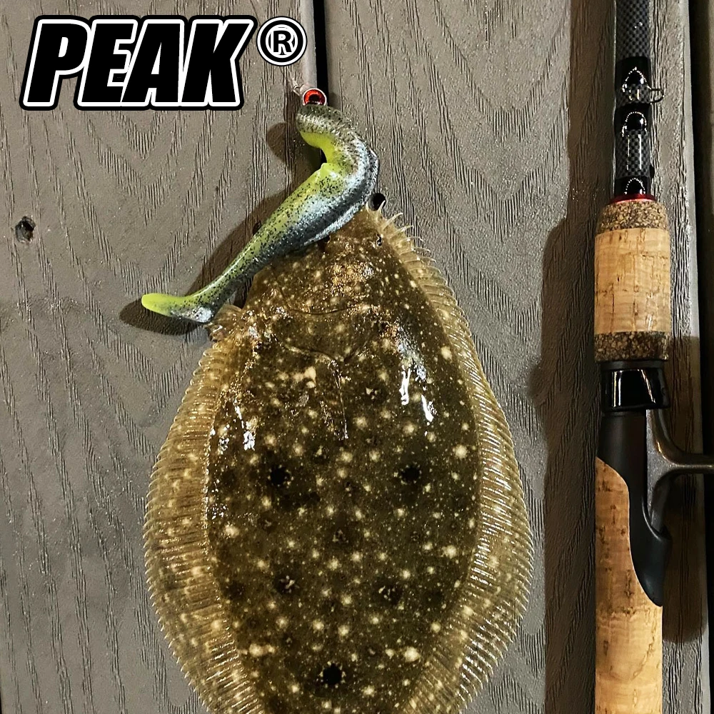 PEAK-Señuelos blandos flotantes de 80mm, señuelo de pesca, Leurre Shad, cebo de silicona de doble Color, cola en T - imagen 3