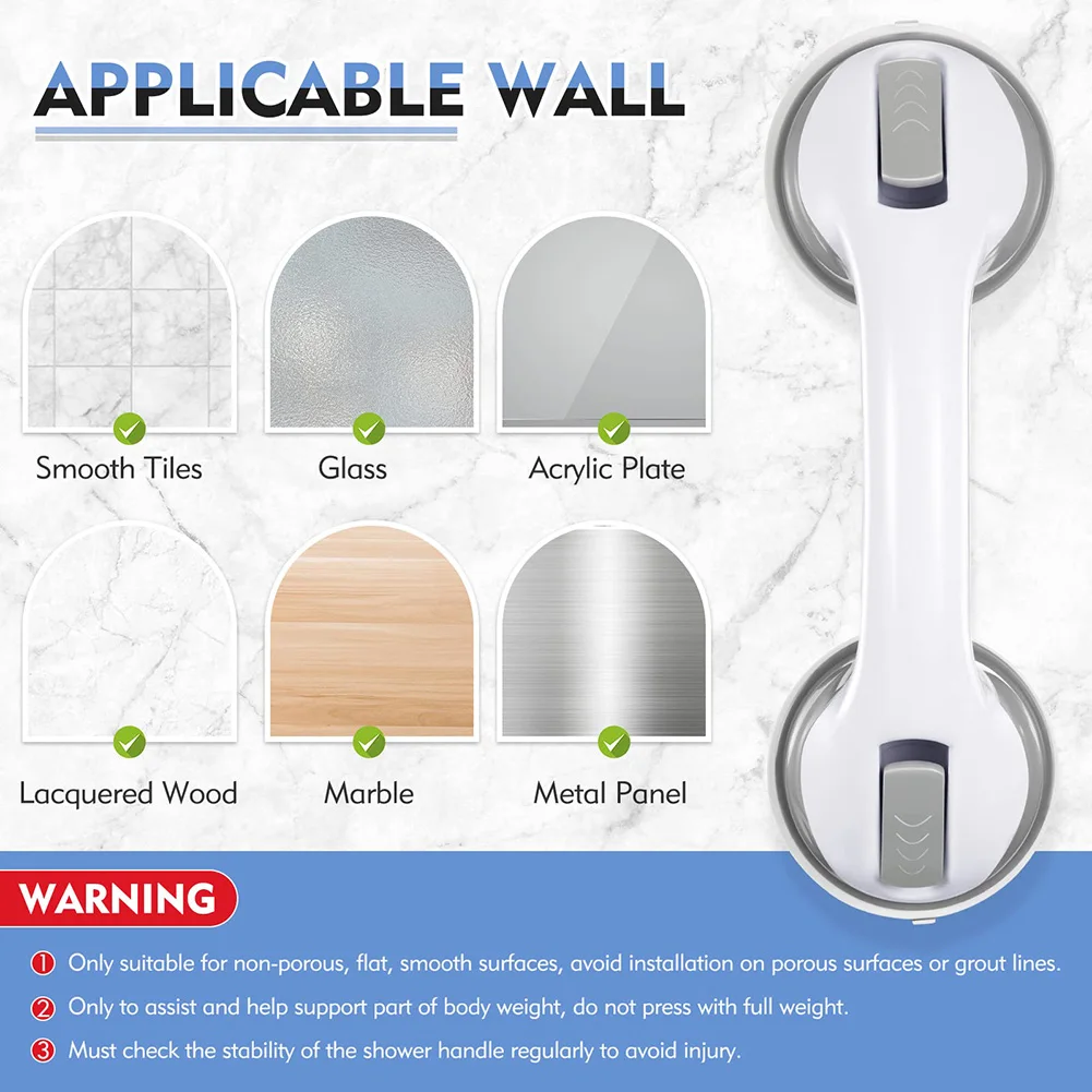 Manija de ayuda de seguridad, manija de ducha, soporte antideslizante, inodoro, baño, barra de agarre segura, manija, ventosa de vacío, pasamanos - imagen 5