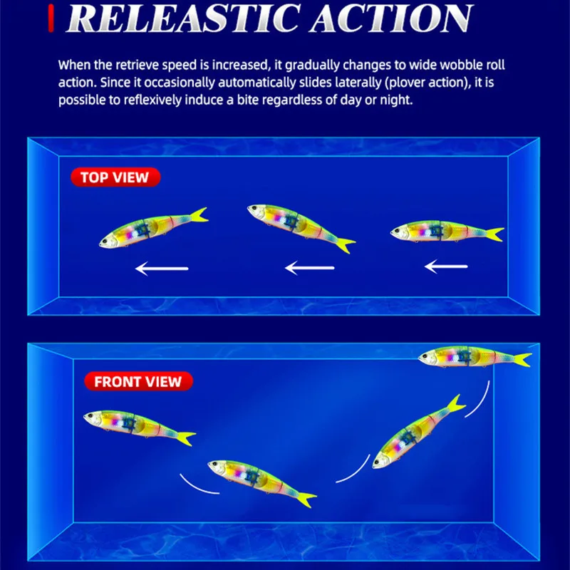 GREENSPIDER 2023 nuevo Flash Flake Swimbaits 185mm/50g Señuelos de Pesca cuerpo duro flotante articulado lubina cebo de pesca - imagen 5