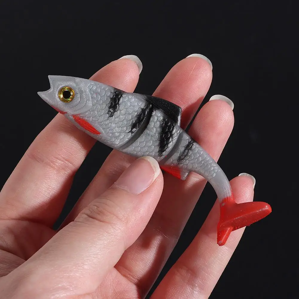 Señuelo swimbait de vinilo cola en T con ojos 3D para mar - imagen 4