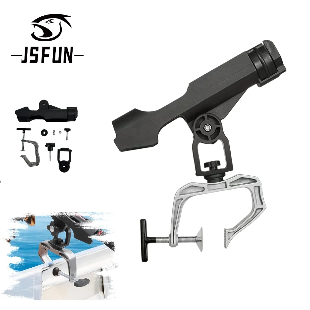 JSFUN Soporte multifuncional de pesca con asiento giratorio