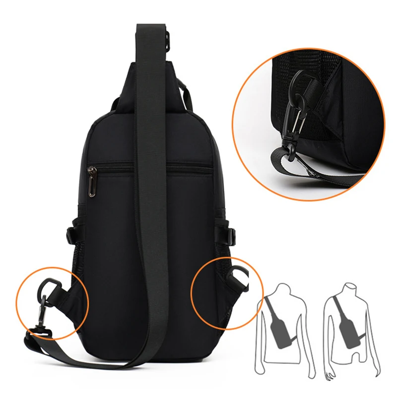 Mochila individual de pesca para hombre, organizador de señuelos de peces, bolsa de almacenamiento para el pecho, bolsa para aparejos de ciclismo y senderismo al aire libre, riñonera grande para caza - imagen 5