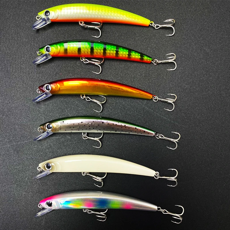 Aparejos de pesca artificiales, Minnow flotante 3D, Wobbler, arrastre, fundición, agua de mar, lubina, trucha, Isca, 110mm, 16g - imagen 2