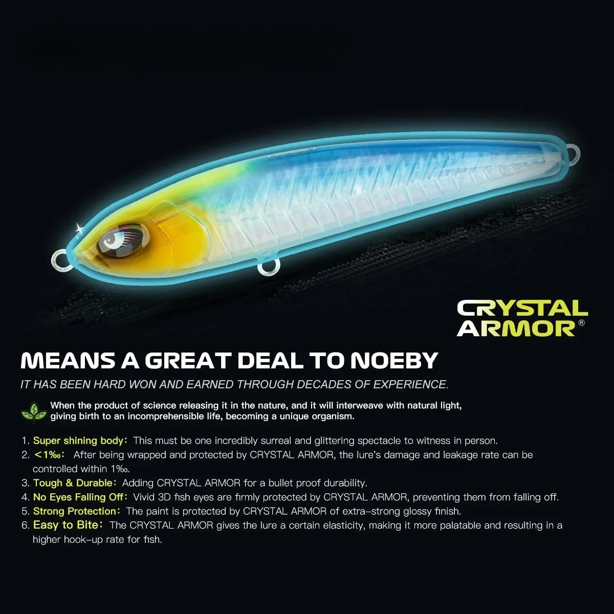 Noeby, 1 unidad, 160mm, 109g, señuelo de pesca con lápiz, cebo duro Artificial que se hunde, Wobbler de superficie para aparejos de pez azul de lubina - imagen 4