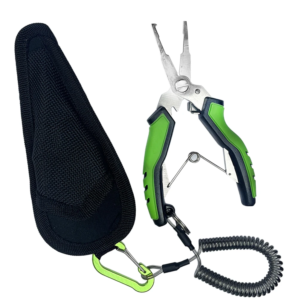 Alicates de pesca de aleación de aluminio, cortador de anillo, aparejos de soporte de pesca con envoltura, tether retráctil, combo eliminado de ganchos - imagen 5