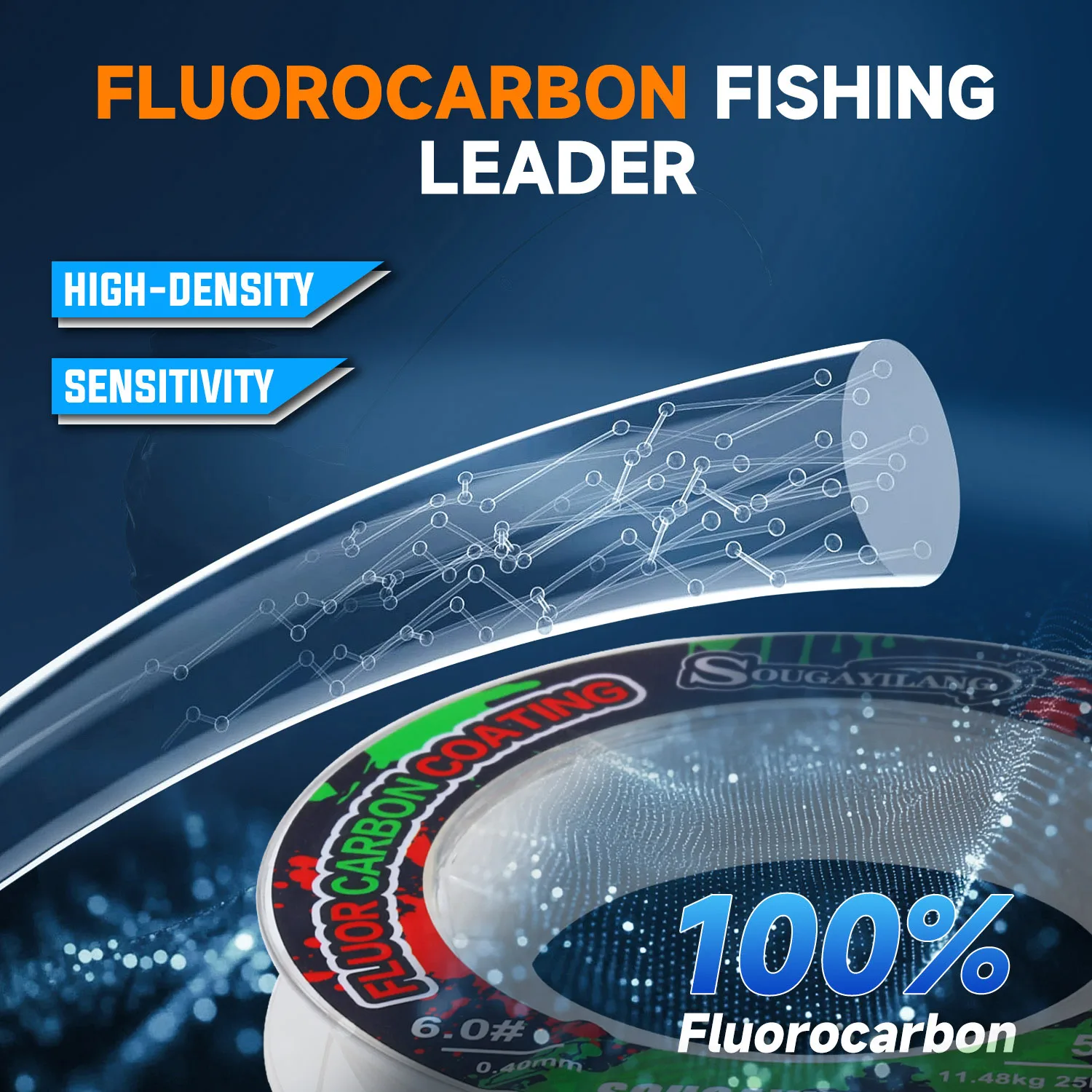 Sougayilang Línea Fluorocarbono Baja Ductilidad Alta Sensibilidad - imagen 2