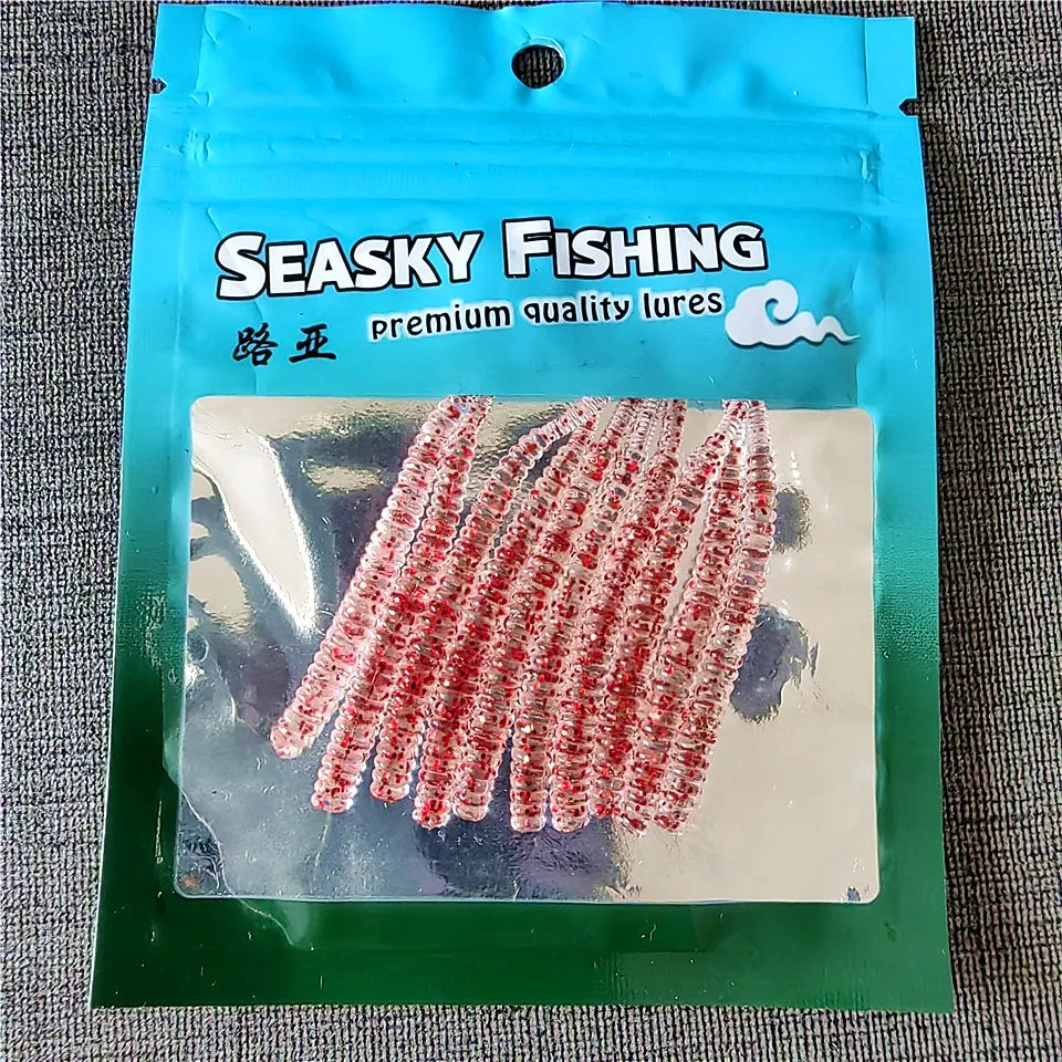 SWOLFY 10 Uds Mini señuelo de pesca de gusano suave 0,3g 0,45g Jerkbait Fish AJING señuelo suave Rockfish Swimbaits Jig señuelo aparejos de pesca - imagen 3