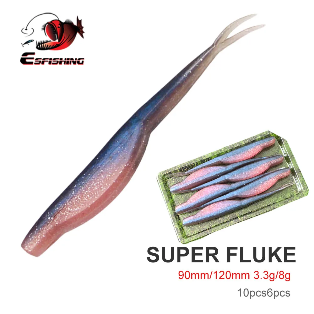 KESFISHING Super Fluke señuelo silicona para bass y lucio